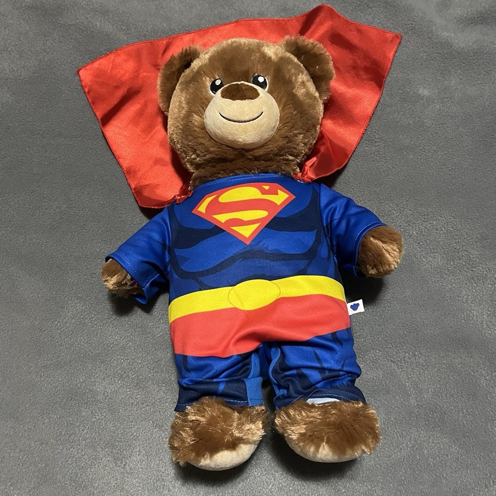 Build A Bear Superman Brown Teddy Bear Super Hero Clothing Outfit